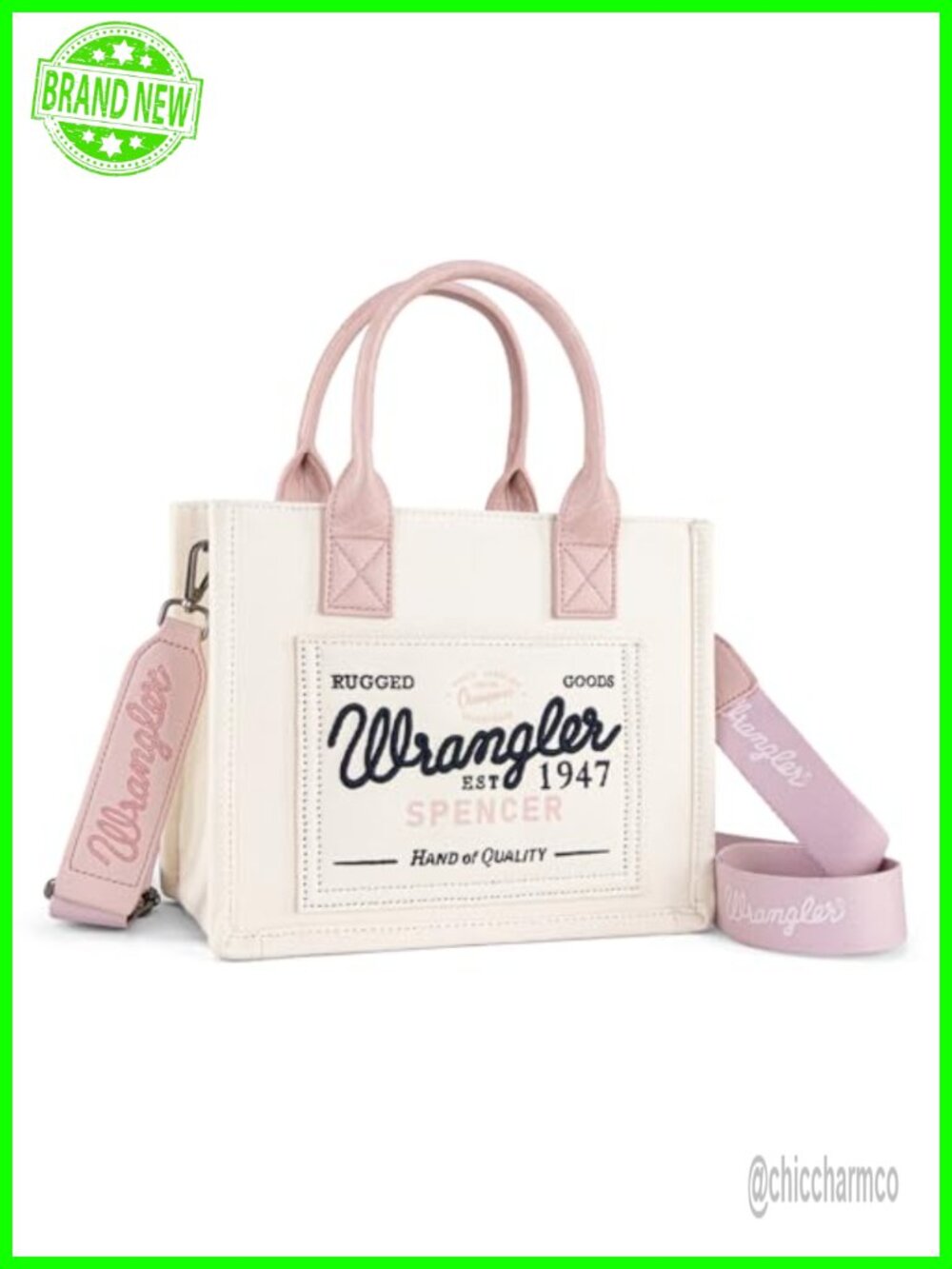 Wrangler Canvas Tote Bag Top Handle Shoulder Purse Crossbody